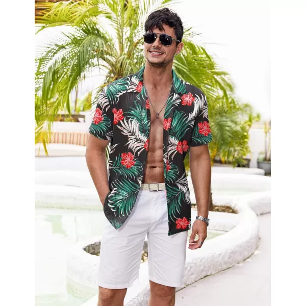 COOFANDY Men's Casual Shirts Short Sleeve Button Down Shirts Fashion Textured Summer Beach Shirt