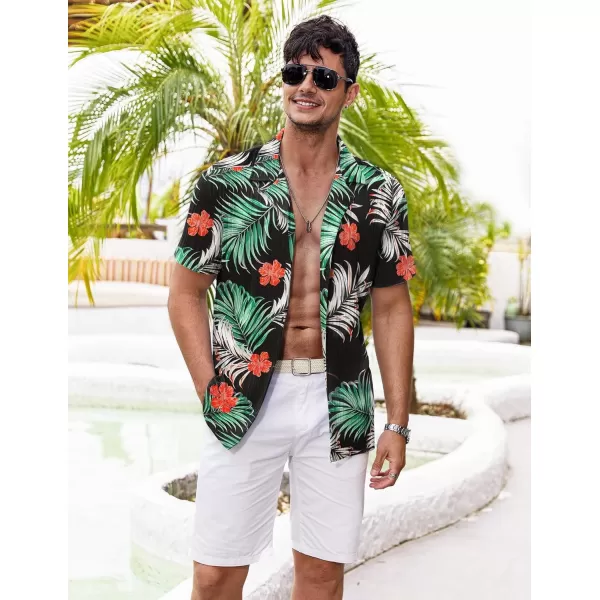 COOFANDY Men's Casual Shirts Short Sleeve Button Down Shirts Fashion Textured Summer Beach Shirt