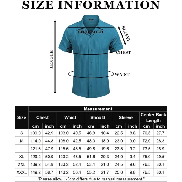 COOFANDY Men's Casual Shirts Short Sleeve Button Down Shirts Fashion Textured Summer Beach Shirt
