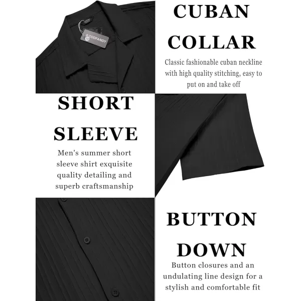 COOFANDY Men's Casual Shirts Short Sleeve Button Down Shirts Fashion Textured Summer Beach Shirt