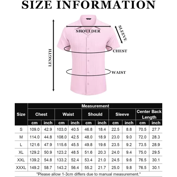 COOFANDY Men's Casual Shirts Short Sleeve Button Down Shirts Fashion Textured Summer Beach Shirt