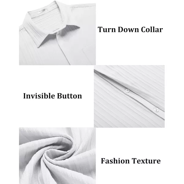COOFANDY Mens Casual Shirts Short Sleeve Button Down Shirts Fashion Textured Summer Beach Shirt