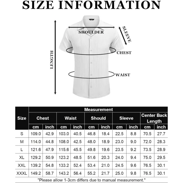 COOFANDY Men's Casual Shirts Short Sleeve Button Down Shirts Fashion Textured Summer Beach Shirt