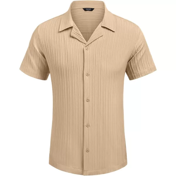 COOFANDY Men's Casual Shirts Short Sleeve Button Down Shirts Fashion Textured Summer Beach Shirt