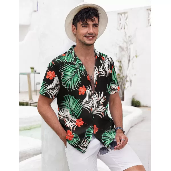 COOFANDY Men's Casual Shirts Short Sleeve Button Down Shirts Fashion Textured Summer Beach Shirt