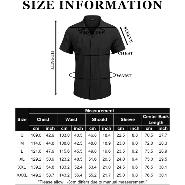COOFANDY Men's Casual Shirts Short Sleeve Button Down Shirts Fashion Textured Summer Beach Shirt