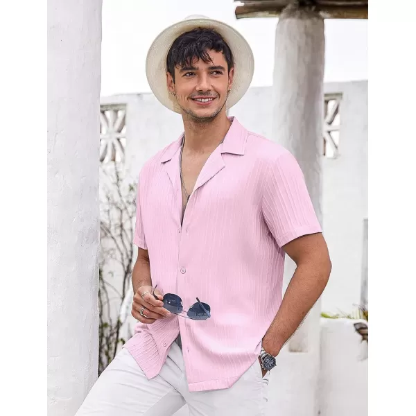COOFANDY Men's Casual Shirts Short Sleeve Button Down Shirts Fashion Textured Summer Beach Shirt