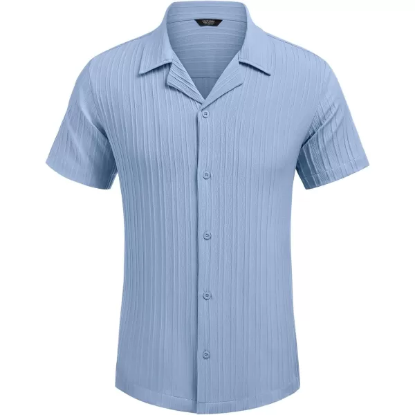 COOFANDY Men's Casual Shirts Short Sleeve Button Down Shirts Fashion Textured Summer Beach Shirt