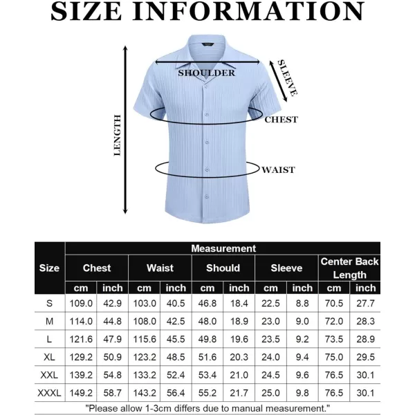 COOFANDY Men's Casual Shirts Short Sleeve Button Down Shirts Fashion Textured Summer Beach Shirt