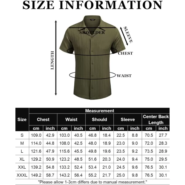 COOFANDY Men's Casual Shirts Short Sleeve Button Down Shirts Fashion Textured Summer Beach Shirt