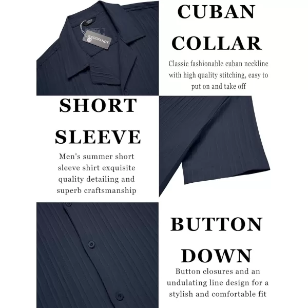COOFANDY Men's Casual Shirts Short Sleeve Button Down Shirts Fashion Textured Summer Beach Shirt