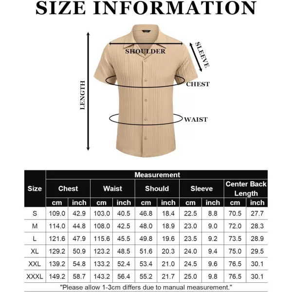 COOFANDY Men's Casual Shirts Short Sleeve Button Down Shirts Fashion Textured Summer Beach Shirt