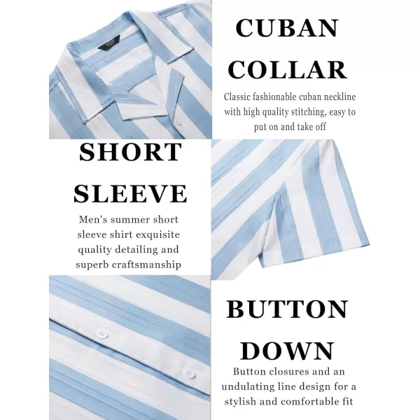 COOFANDY Men's Casual Shirts Short Sleeve Button Down Shirts Fashion Textured Summer Beach Shirt