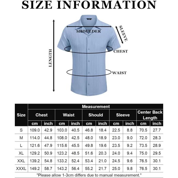 COOFANDY Men's Casual Shirts Short Sleeve Button Down Shirts Fashion Textured Summer Beach Shirt