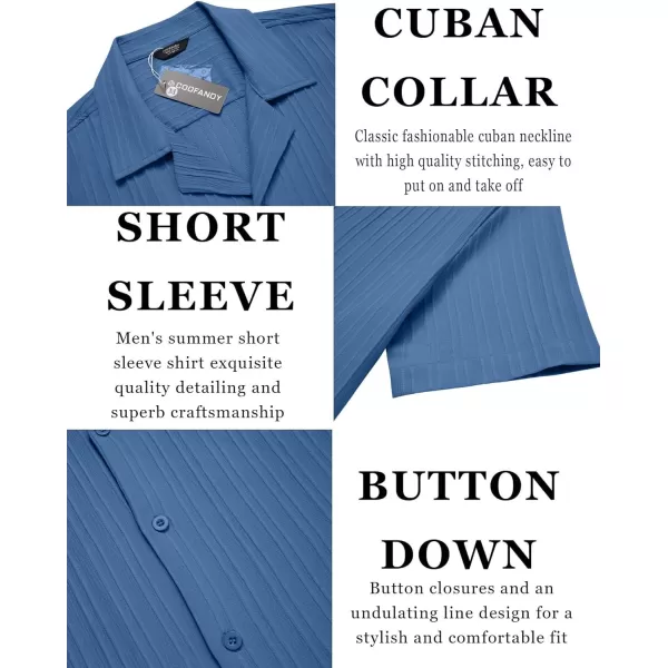COOFANDY Men's Casual Shirts Short Sleeve Button Down Shirts Fashion Textured Summer Beach Shirt