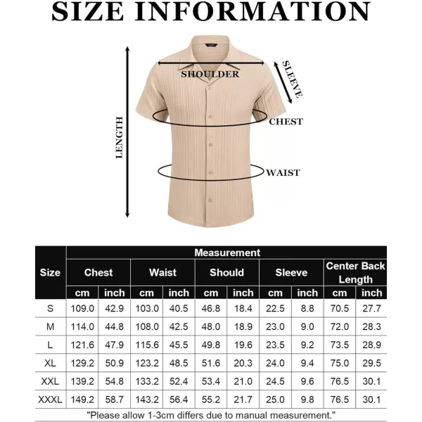 COOFANDY Men's Casual Shirts Short Sleeve Button Down Shirts Fashion Textured Summer Beach Shirt