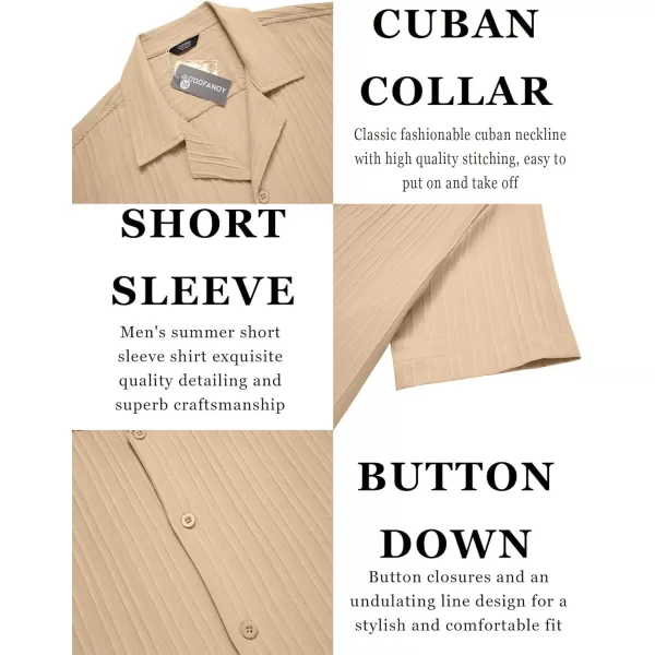 COOFANDY Men's Casual Shirts Short Sleeve Button Down Shirts Fashion Textured Summer Beach Shirt