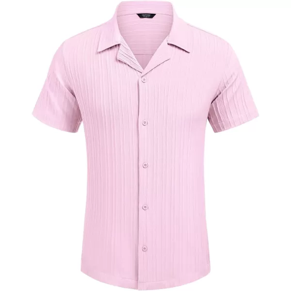 COOFANDY Men's Casual Shirts Short Sleeve Button Down Shirts Fashion Textured Summer Beach Shirt