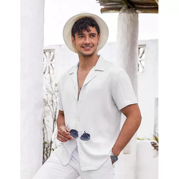 COOFANDY Men's Casual Shirts Short Sleeve Button Down Shirts Fashion Textured Summer Beach Shirt