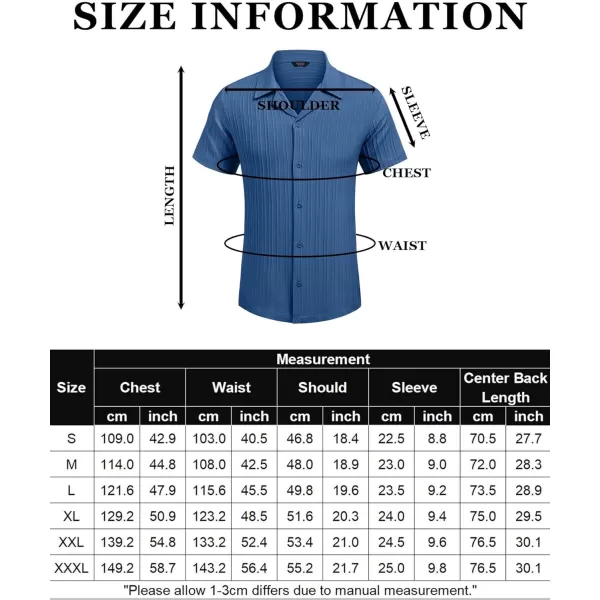 COOFANDY Men's Casual Shirts Short Sleeve Button Down Shirts Fashion Textured Summer Beach Shirt