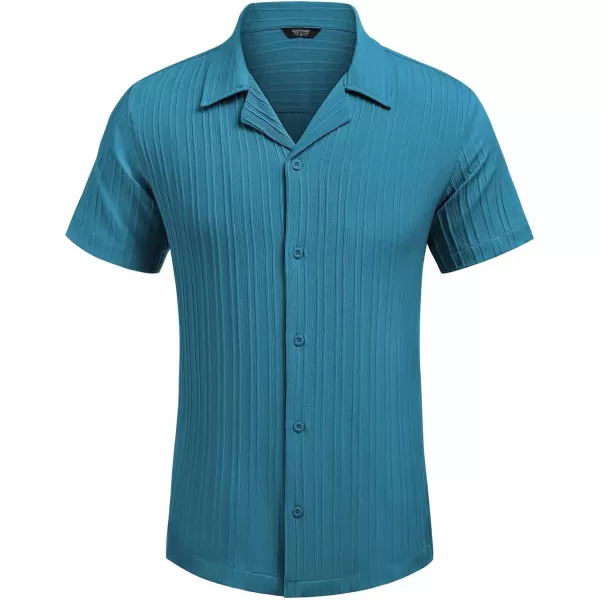 COOFANDY Men's Casual Shirts Short Sleeve Button Down Shirts Fashion Textured Summer Beach Shirt