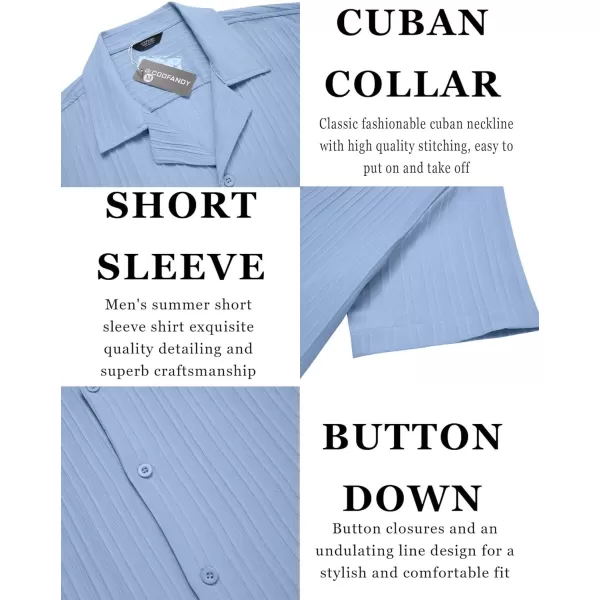 COOFANDY Men's Casual Shirts Short Sleeve Button Down Shirts Fashion Textured Summer Beach Shirt