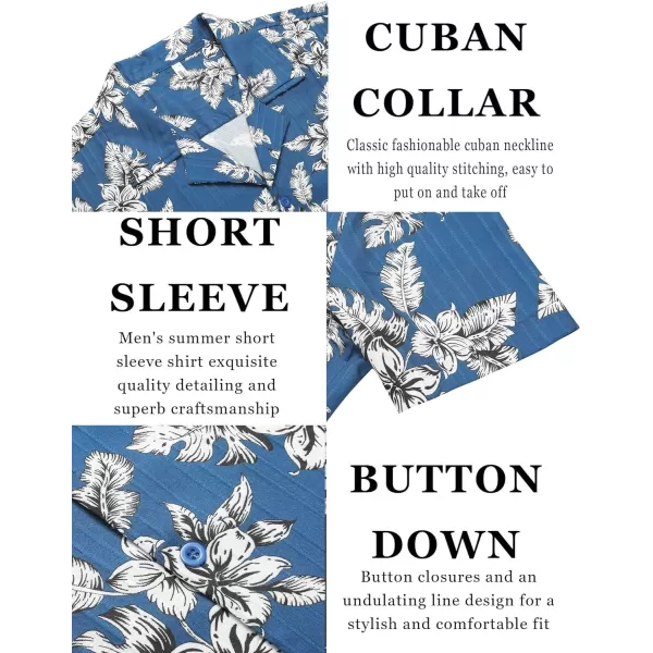 COOFANDY Men's Casual Shirts Short Sleeve Button Down Shirts Fashion Textured Summer Beach Shirt
