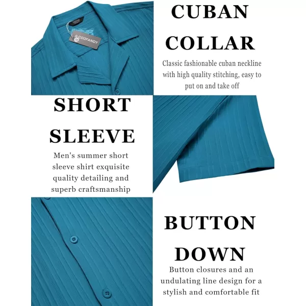 COOFANDY Men's Casual Shirts Short Sleeve Button Down Shirts Fashion Textured Summer Beach Shirt
