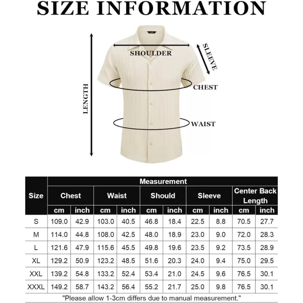 COOFANDY Men's Casual Shirts Short Sleeve Button Down Shirts Fashion Textured Summer Beach Shirt