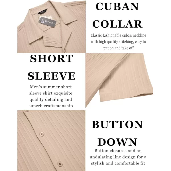 COOFANDY Men's Casual Shirts Short Sleeve Button Down Shirts Fashion Textured Summer Beach Shirt