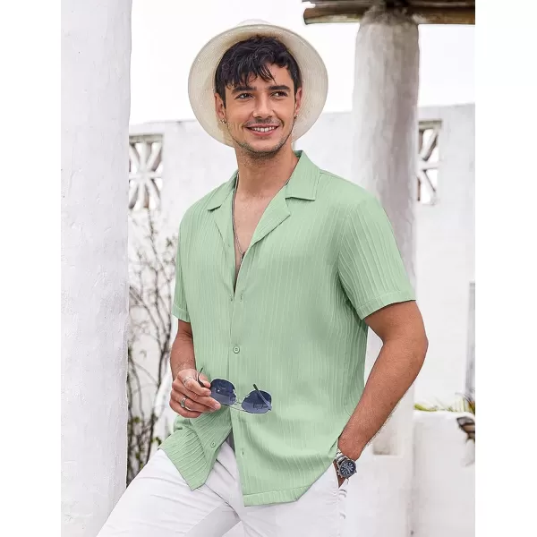 COOFANDY Men's Casual Shirts Short Sleeve Button Down Shirts Fashion Textured Summer Beach Shirt