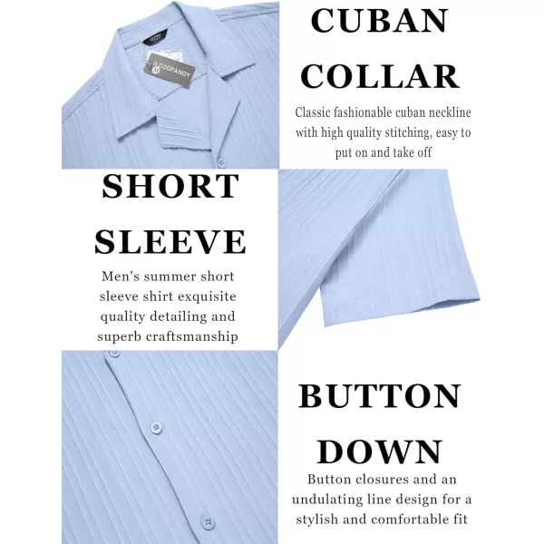 COOFANDY Men's Casual Shirts Short Sleeve Button Down Shirts Fashion Textured Summer Beach Shirt
