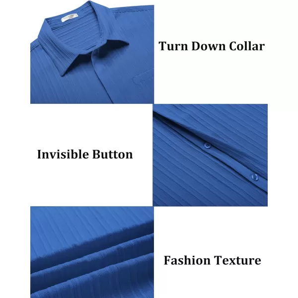 COOFANDY Mens Casual Shirts Short Sleeve Button Down Shirts Fashion Textured Summer Beach Shirt
