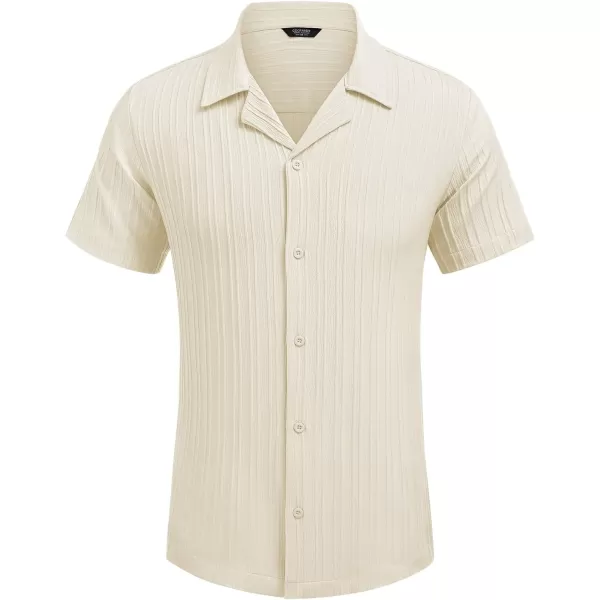 COOFANDY Men's Casual Shirts Short Sleeve Button Down Shirts Fashion Textured Summer Beach Shirt
