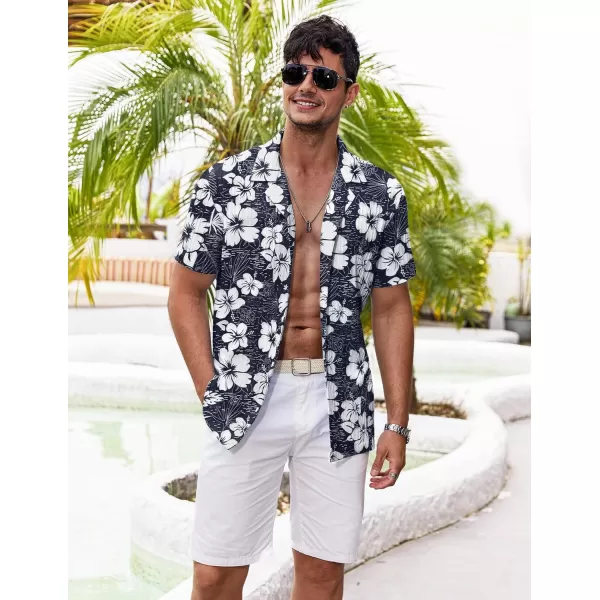 COOFANDY Men's Casual Shirts Short Sleeve Button Down Shirts Fashion Textured Summer Beach Shirt
