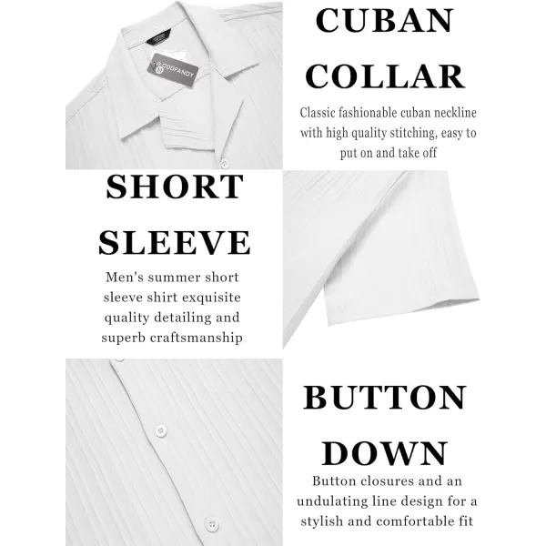 COOFANDY Men's Casual Shirts Short Sleeve Button Down Shirts Fashion Textured Summer Beach Shirt