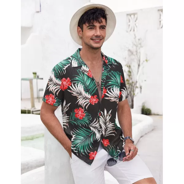 COOFANDY Men's Casual Shirts Short Sleeve Button Down Shirts Fashion Textured Summer Beach Shirt