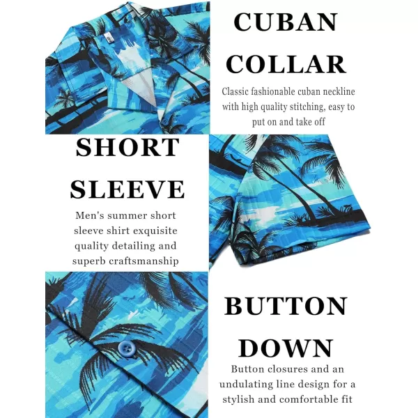 COOFANDY Men's Casual Shirts Short Sleeve Button Down Shirts Fashion Textured Summer Beach Shirt