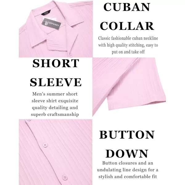 COOFANDY Men's Casual Shirts Short Sleeve Button Down Shirts Fashion Textured Summer Beach Shirt