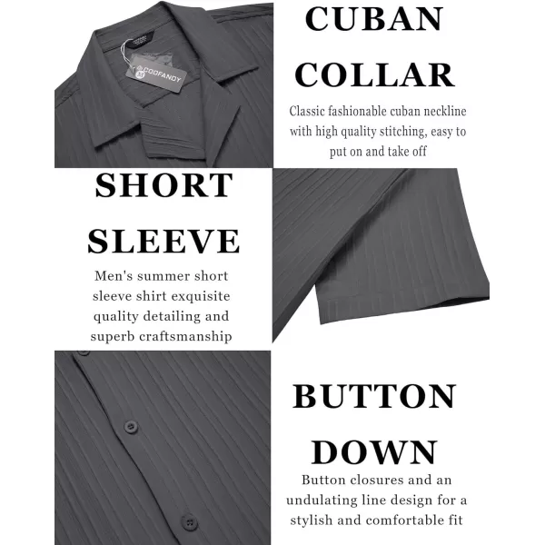 COOFANDY Men's Casual Shirts Short Sleeve Button Down Shirts Fashion Textured Summer Beach Shirt
