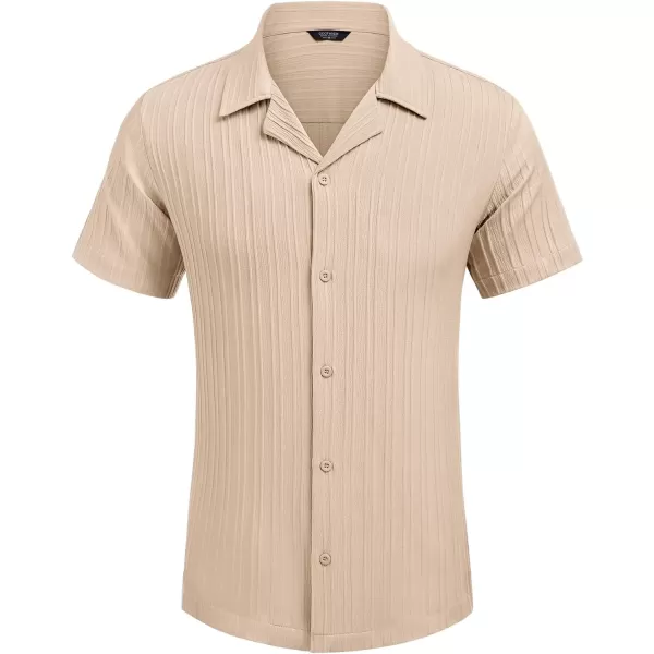 COOFANDY Men's Casual Shirts Short Sleeve Button Down Shirts Fashion Textured Summer Beach Shirt