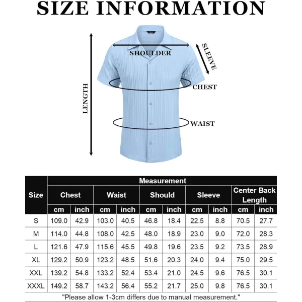 COOFANDY Men's Casual Shirts Short Sleeve Button Down Shirts Fashion Textured Summer Beach Shirt
