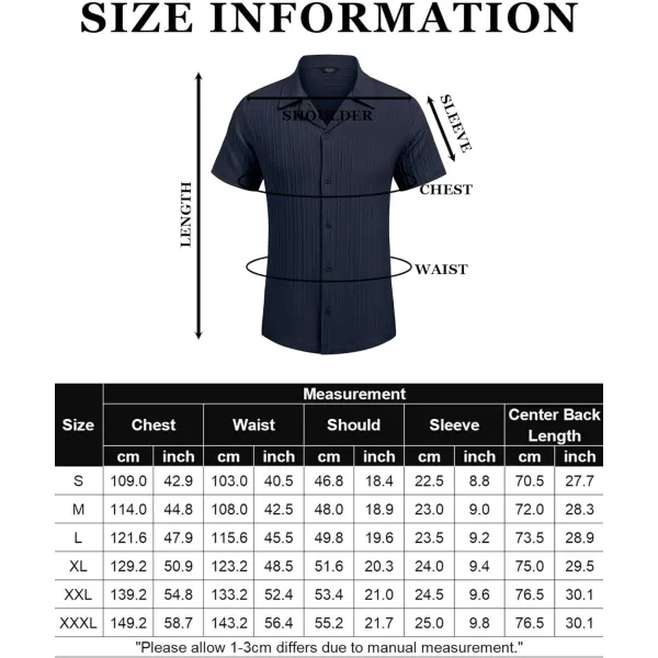 COOFANDY Men's Casual Shirts Short Sleeve Button Down Shirts Fashion Textured Summer Beach Shirt
