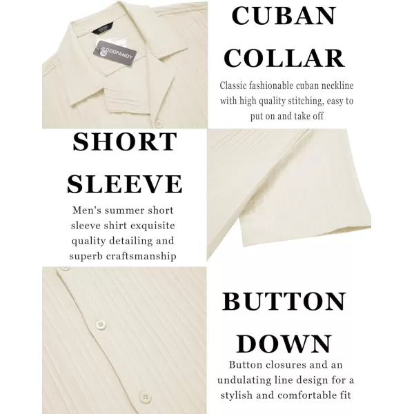 COOFANDY Men's Casual Shirts Short Sleeve Button Down Shirts Fashion Textured Summer Beach Shirt