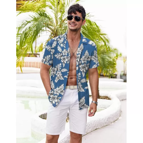 COOFANDY Men's Casual Shirts Short Sleeve Button Down Shirts Fashion Textured Summer Beach Shirt