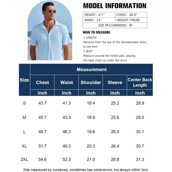 COOFANDY Men's Casual Shirts Short Sleeve Waffle Knit Button Down Shirt Summer Beach Tops