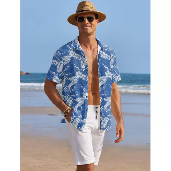 COOFANDY Men's Casual Shirts Short Sleeve Waffle Knit Button Down Shirt Summer Beach Tops