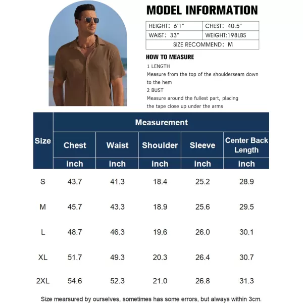 COOFANDY Men's Casual Shirts Short Sleeve Waffle Knit Button Down Shirt Summer Beach Tops