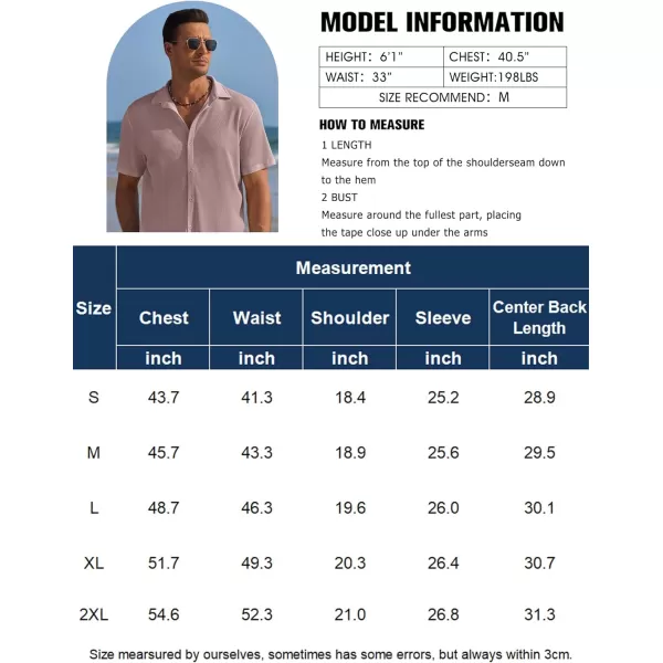 COOFANDY Men's Casual Shirts Short Sleeve Waffle Knit Button Down Shirt Summer Beach Tops