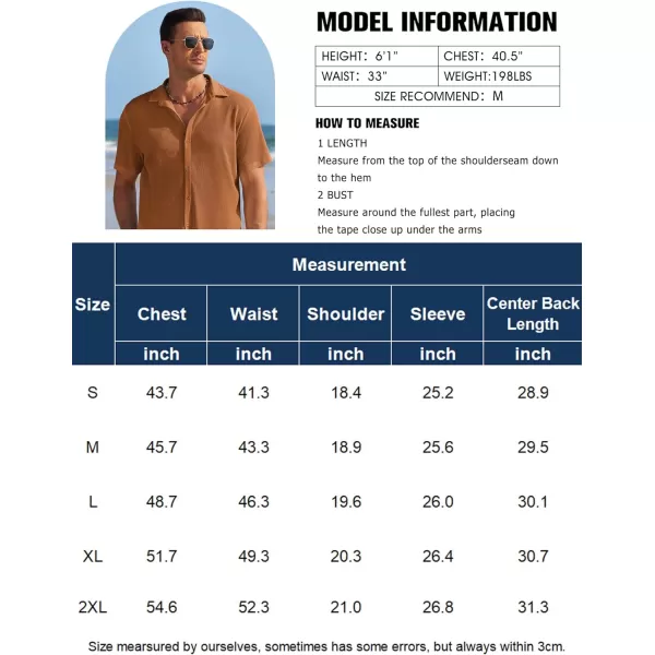 COOFANDY Men's Casual Shirts Short Sleeve Waffle Knit Button Down Shirt Summer Beach Tops